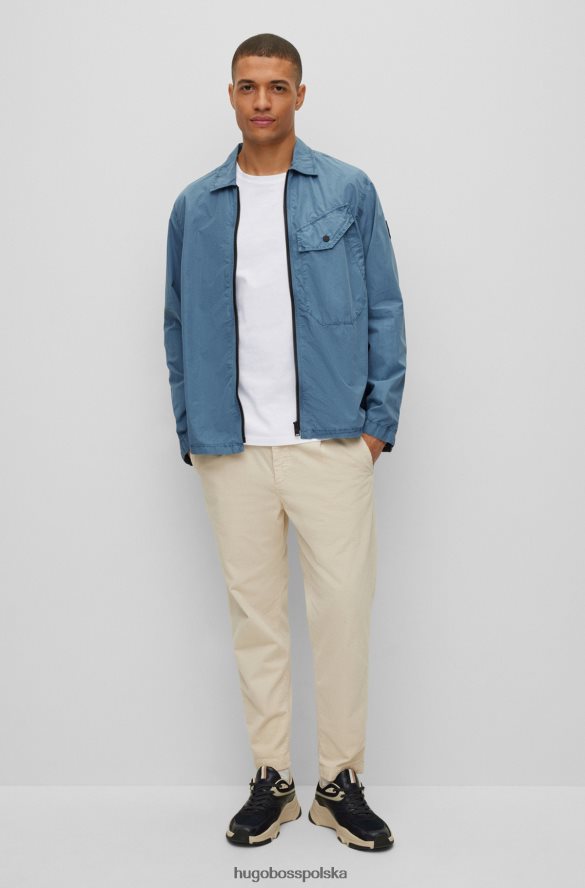 Hugo Boss biała koszulka z bawełnianego jerseyu o regularnym kroju z naszywką z logo hugo biały R0X0H61332