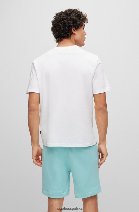 Hugo Boss biała koszulka z bawełnianego jerseyu z kolorowym logo hugo biały R0X0H63539