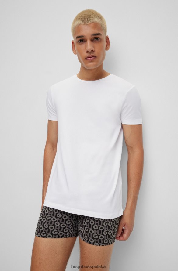 Hugo Boss biały dwupak T-shirtów z okrągłym dekoltem, wykonanych z elastycznego bawełnianego dżerseju hugo biały R0X0H62223