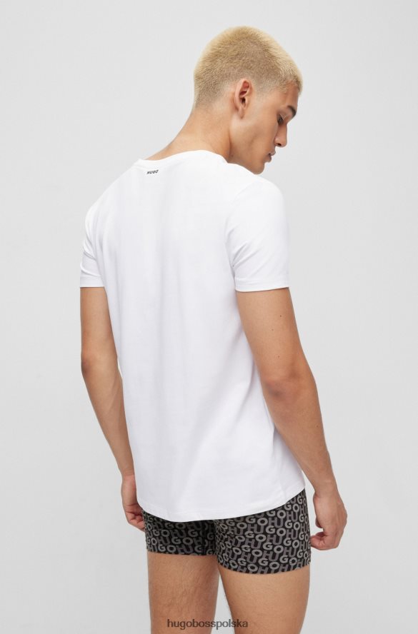 Hugo Boss biały dwupak T-shirtów z okrągłym dekoltem, wykonanych z elastycznego bawełnianego dżerseju hugo biały R0X0H62223