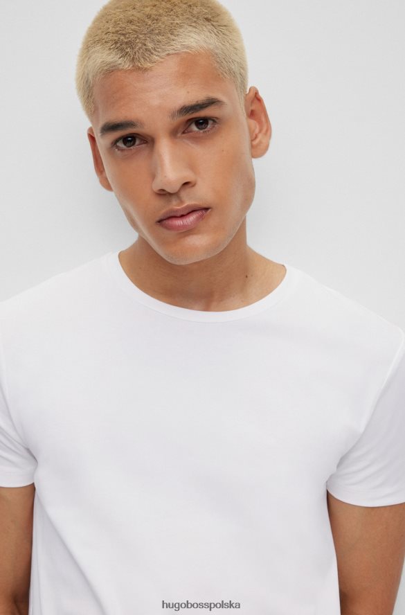 Hugo Boss biały dwupak T-shirtów z okrągłym dekoltem, wykonanych z elastycznego bawełnianego dżerseju hugo biały R0X0H62223