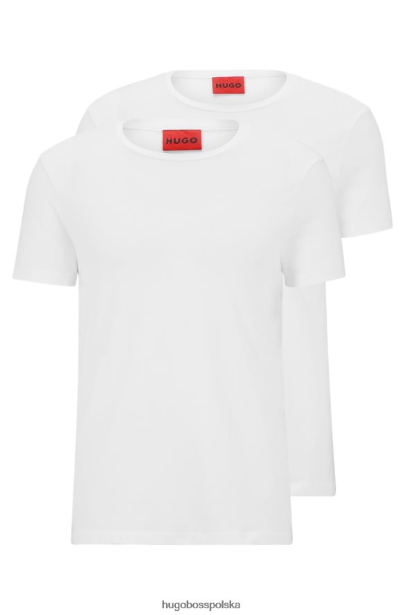 Hugo Boss biały dwupak T-shirtów z okrągłym dekoltem, wykonanych z elastycznego bawełnianego dżerseju hugo biały R0X0H62223