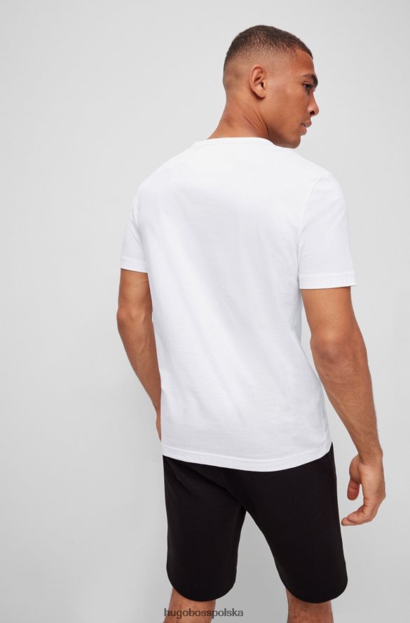 Hugo Boss biały t-shirt hugo z bawełny organicznej z zaokrąglonym logo i okrągłym dekoltem biały R0X0H61998