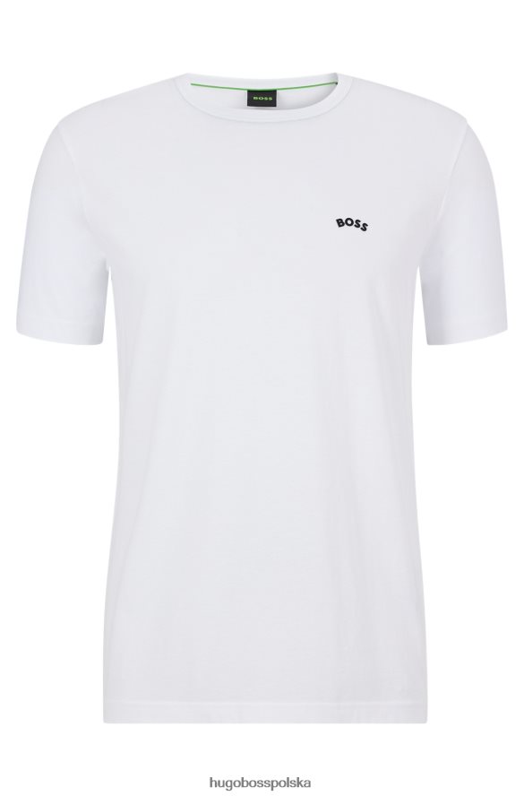 Hugo Boss biały t-shirt hugo z bawełny organicznej z zaokrąglonym logo i okrągłym dekoltem biały R0X0H61998