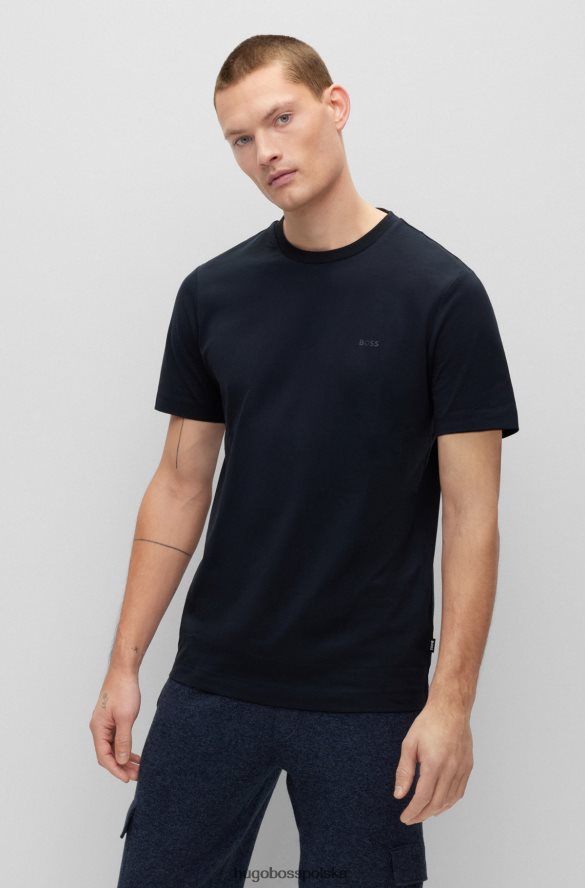 Hugo Boss ciemnoniebieska koszulka z logo o regularnym kroju, z bawełnianego dżerseju hugo ciemny niebieski R0X0H62247