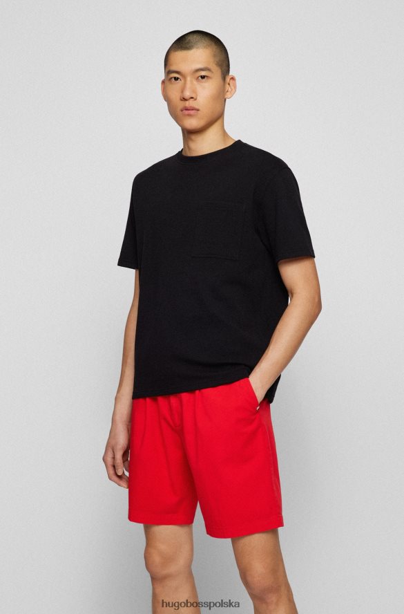 Hugo Boss czarna koszulka o swobodnym kroju o strukturze wafla hugo czarny R0X0H62662