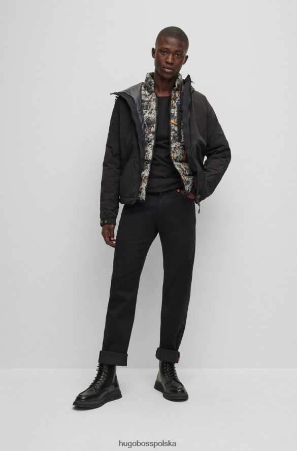 Hugo Boss czarna koszulka o swobodnym kroju z bawełnianego dżerseju z naszywką z logo hugo czarny R0X0H61589