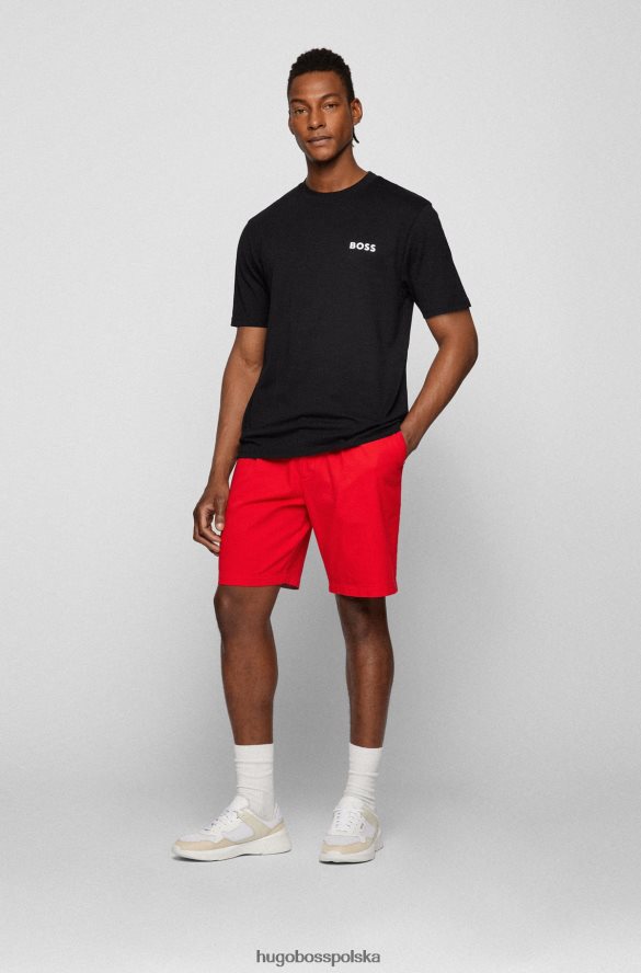 Hugo Boss czarna koszulka z bawełnianego jerseyu z gumowanym nadrukiem logo hugo czarny R0X0H62614