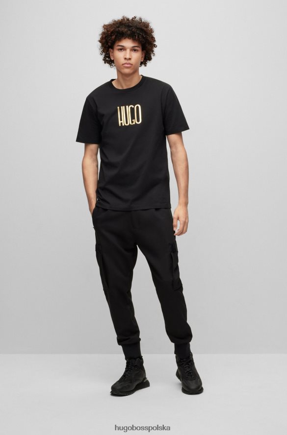 Hugo Boss czarna koszulka z logo, wykonana z bawełny organicznej hugo czarny R0X0H63509