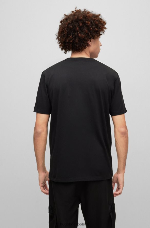 Hugo Boss czarna koszulka z logo, wykonana z bawełny organicznej hugo czarny R0X0H63509