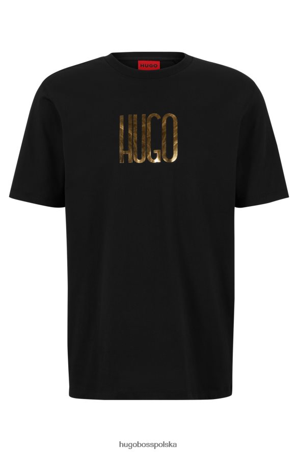 Hugo Boss czarna koszulka z logo, wykonana z bawełny organicznej hugo czarny R0X0H63509