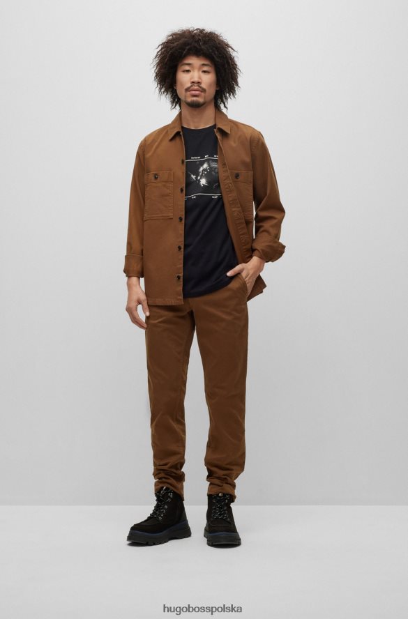 Hugo Boss czarny, bawełniany t-shirt hugo z sezonowym nadrukiem czarny R0X0H63466