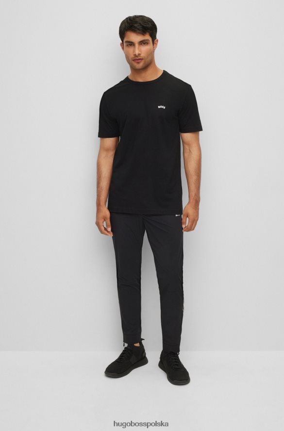 Hugo Boss czarny t-shirt z bawełny organicznej z zakrzywionym logo hugo czarny R0X0H62002