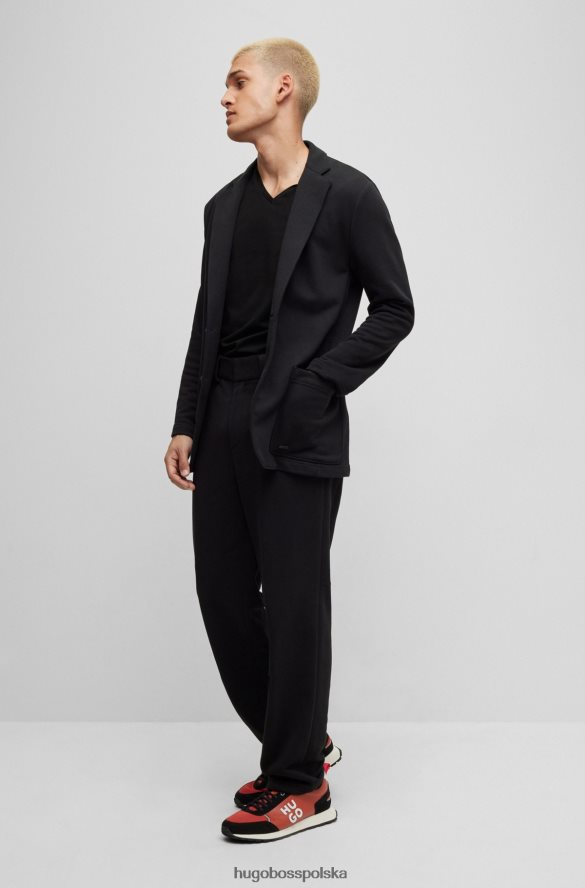 Hugo Boss dwupak T-shirtów z dekoltem w kształcie litery V, wykonanych z elastycznej bawełny, w kolorze czarnym hugo czarny R0X0H61981