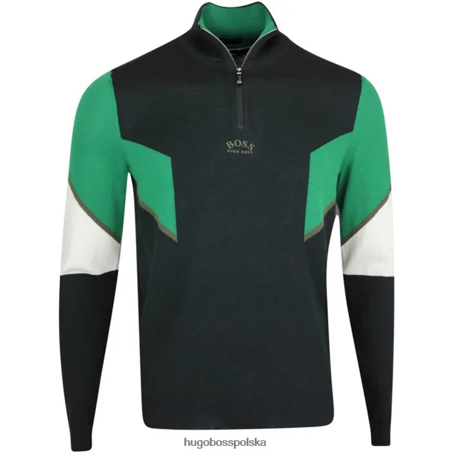 Hugo Boss dzianina półzamek zofin 50456126 czarny czarno-niebieski R0X0H6210