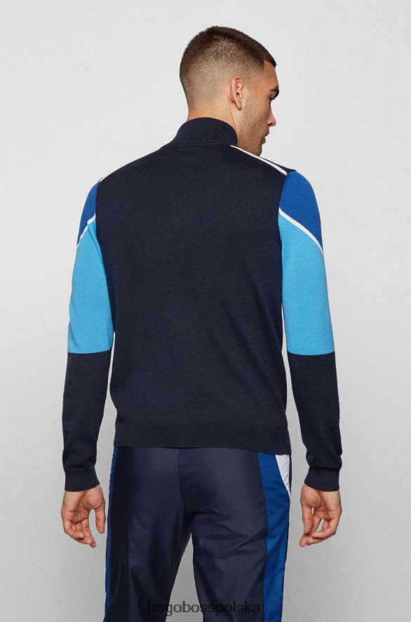 Hugo Boss dzianina półzamek zofin 50456126 czarny czarno-niebieski R0X0H6210