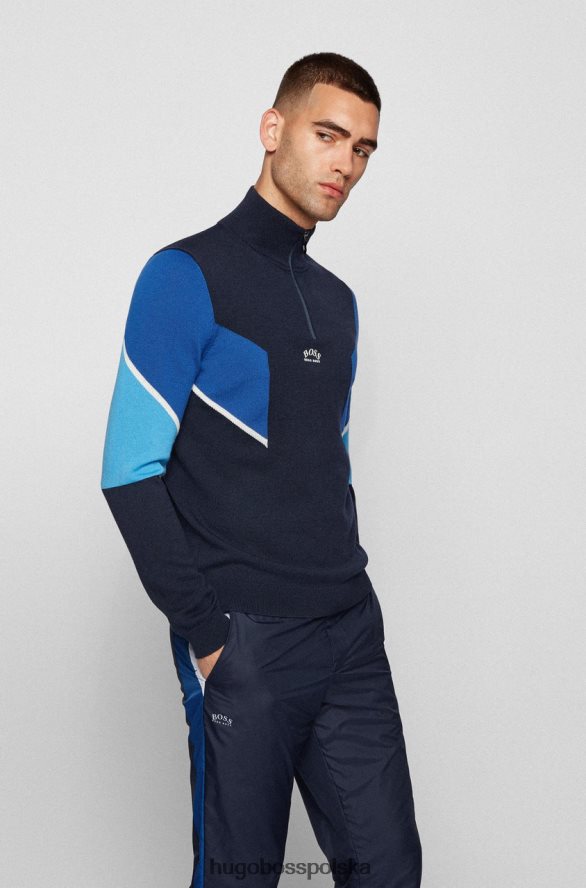 Hugo Boss dzianina półzamek zofin 50456126 czarny czarno-niebieski R0X0H6210