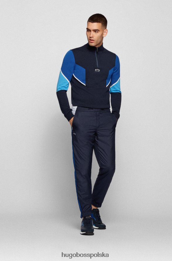 Hugo Boss dzianina półzamek zofin 50456126 czarny czarno-niebieski R0X0H6210