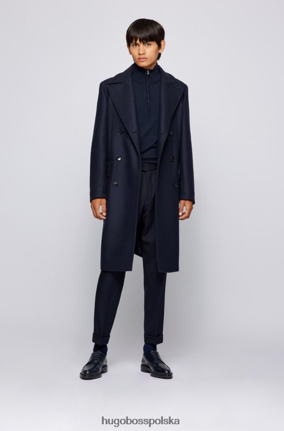 Hugo Boss dzianina półzamkowa Nelo 50457678 granatowa granatowy/beżowy R0X0H6186