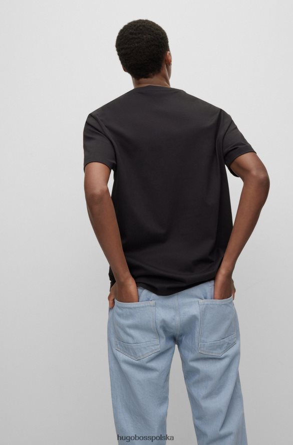 Hugo Boss hugo | Replay T-shirt z nadrukiem logo kapsuły, wykonany z bawełny organicznej czarny R0X0H62386