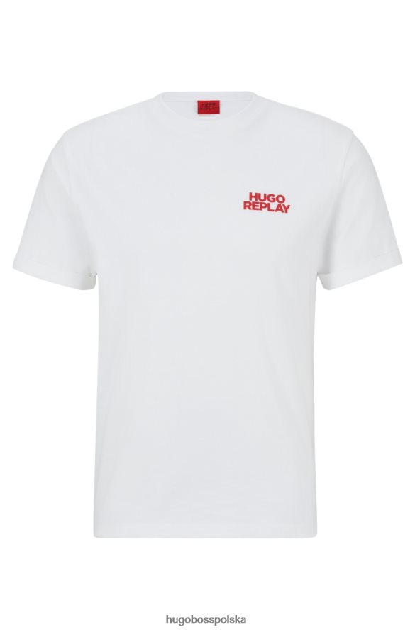Hugo Boss hugo | T-shirt z bawełny organicznej Replay z nadrukiem logo kapsułki biały R0X0H63559