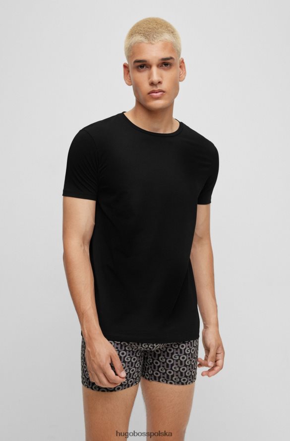 Hugo Boss hugo – dwie pary T-shirtów z okrągłym dekoltem, z elastycznego, bawełnianego dżerseju w kolorze czarnym czarny R0X0H62227