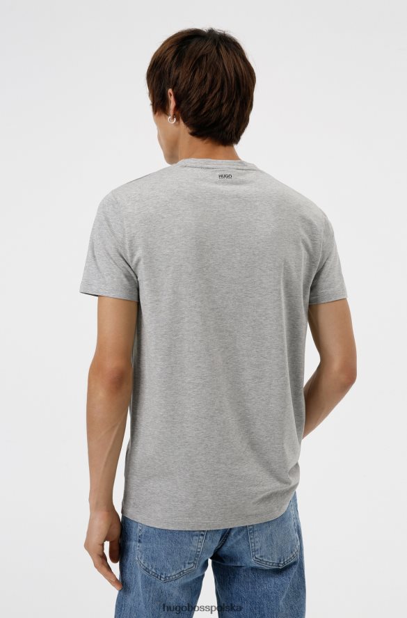 Hugo Boss hugo – dwupak T-shirtów z dekoltem w kształcie litery V, z elastycznego, bawełnianego dżerseju w kolorze jasnoszarym jasnoszary R0X0H61980