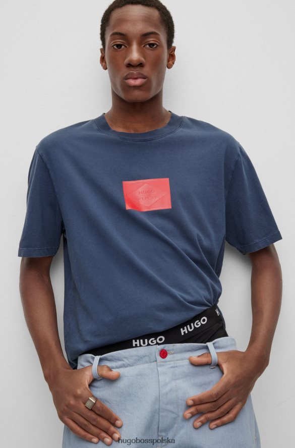Hugo Boss hugo | koszulka Replay z bawełny organicznej z naszywką z logo kapsułki ciemny niebieski R0X0H63051