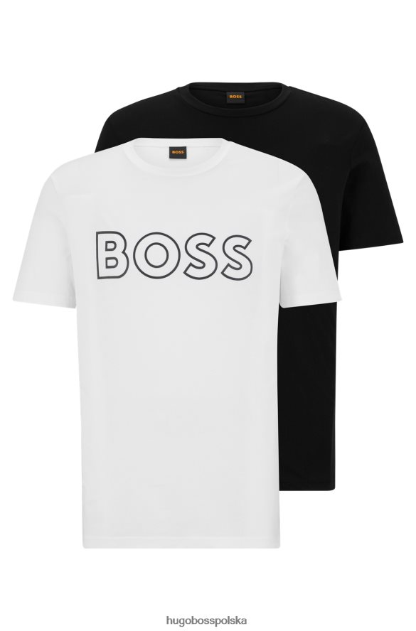 Hugo Boss hugo – zestaw dwóch T-shirtów z logo z bawełnianego dżerseju w kolorze czarnym biało-czarny R0X0H63024
