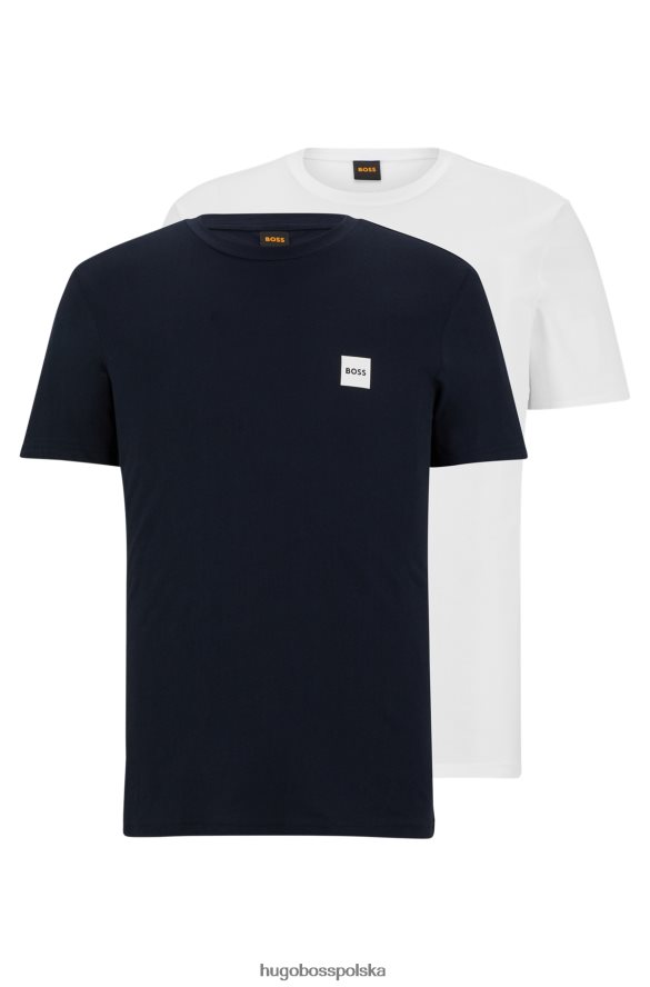 Hugo Boss hugo – zestaw dwóch koszulek z logo z bawełnianego dżerseju w kolorze białym biały/ciemny niebieski R0X0H62900