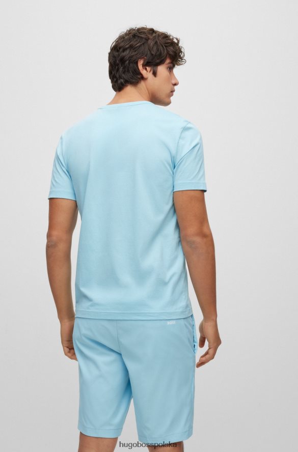 Hugo Boss jasnoniebieska koszulka Hugo o regularnym kroju z logo, wykonana z bawełny organicznej jasny niebieski R0X0H61144