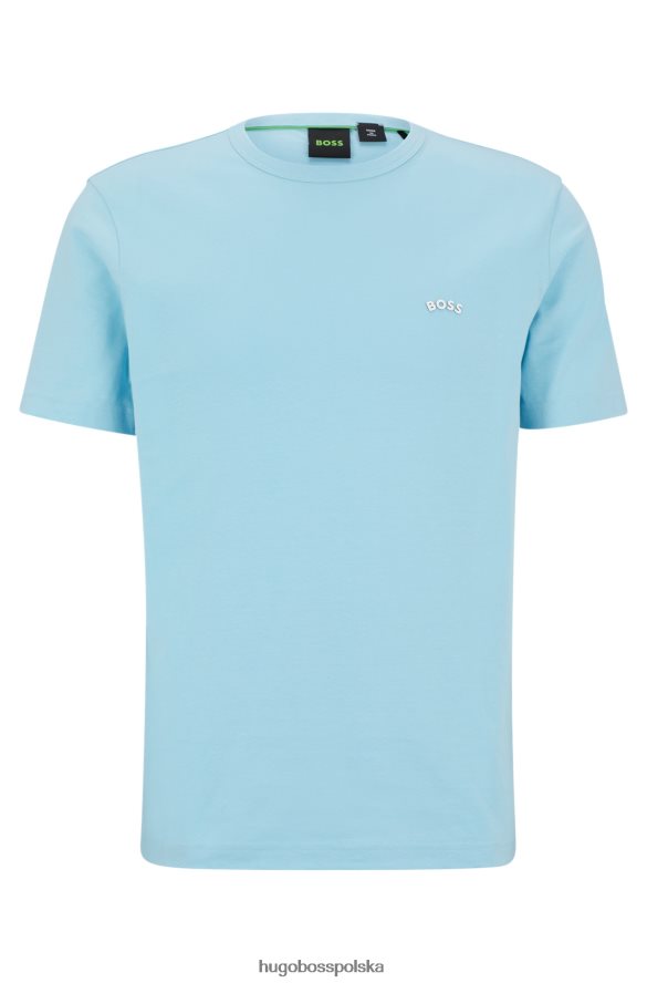 Hugo Boss jasnoniebieska koszulka Hugo o regularnym kroju z logo, wykonana z bawełny organicznej jasny niebieski R0X0H61144