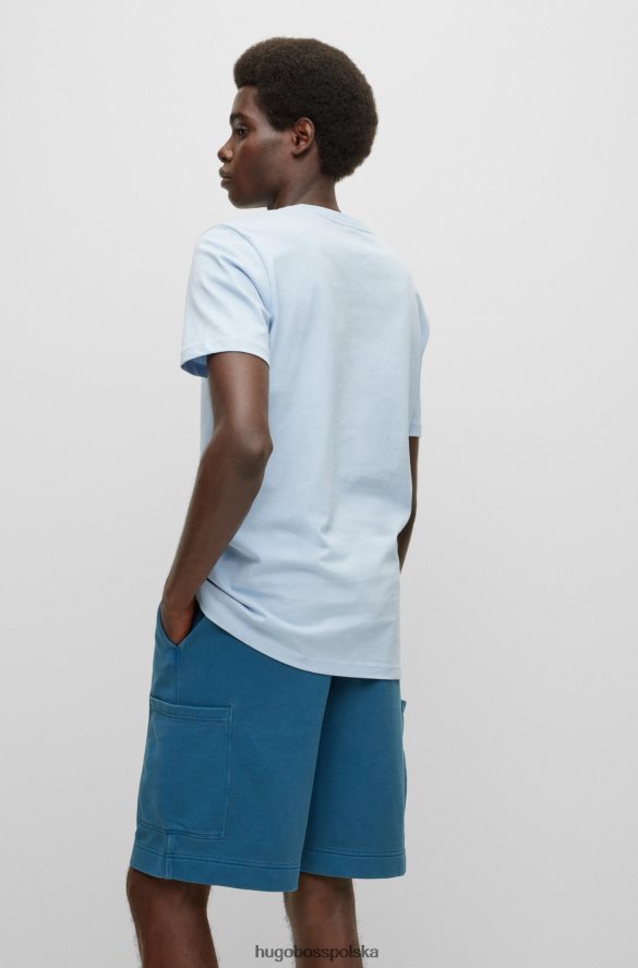 Hugo Boss jasnoniebieska koszulka o swobodnym kroju z bawełnianego dżerseju z naszywką z logo hugo jasny niebieski R0X0H61583