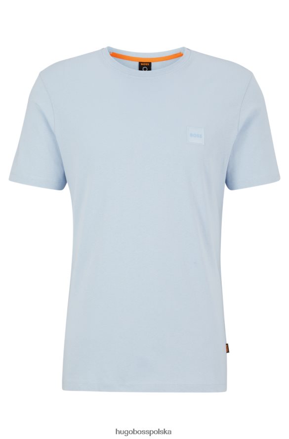 Hugo Boss jasnoniebieska koszulka o swobodnym kroju z bawełnianego dżerseju z naszywką z logo hugo jasny niebieski R0X0H61583