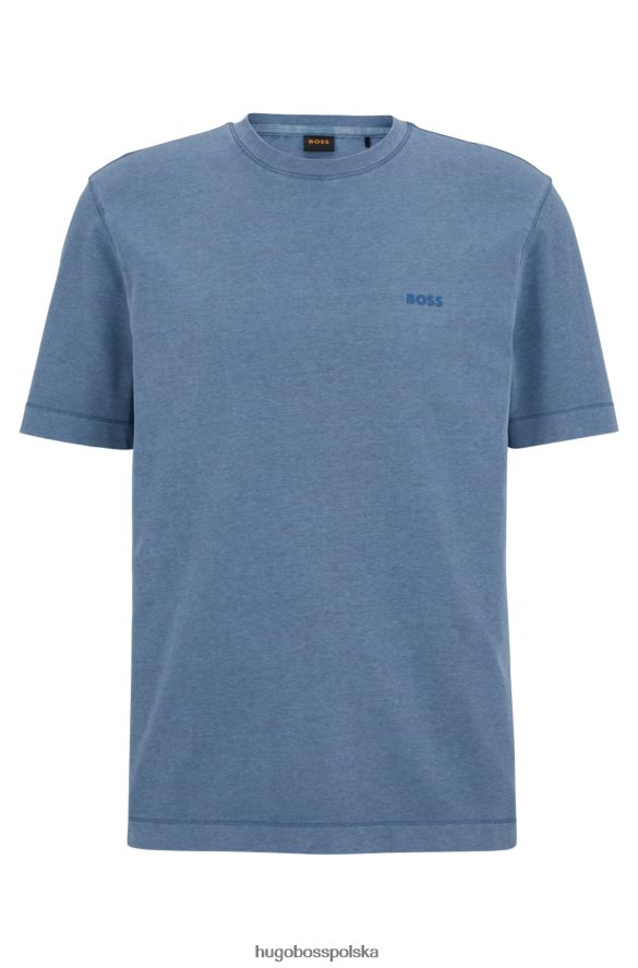 Hugo Boss jasnoniebieska koszulka z bawełnianego jerseyu o regularnym kroju z nadrukiem logo hugo jasny niebieski R0X0H63426
