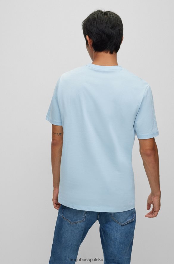 Hugo Boss jasnoniebieska koszulka z bawełnianego jerseyu z logo hugo jasny niebieski R0X0H64278