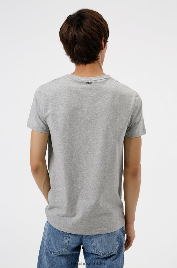 Hugo Boss jasnoszary dwupak hugo T-shirtów z okrągłym dekoltem, wykonanych z elastycznego bawełnianego dżerseju jasnoszary R0X0H62226