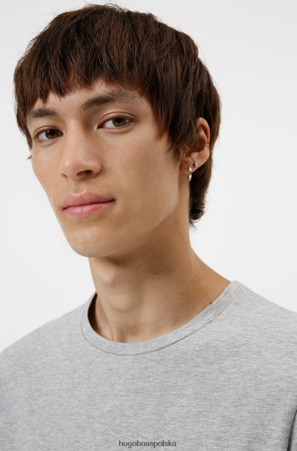 Hugo Boss jasnoszary dwupak hugo T-shirtów z okrągłym dekoltem, wykonanych z elastycznego bawełnianego dżerseju jasnoszary R0X0H62226
