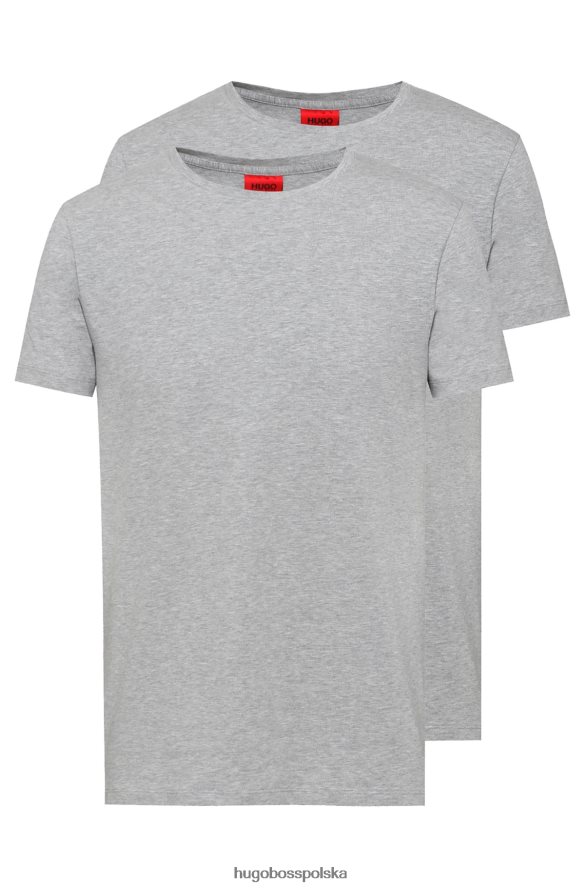 Hugo Boss jasnoszary dwupak hugo T-shirtów z okrągłym dekoltem, wykonanych z elastycznego bawełnianego dżerseju jasnoszary R0X0H62226