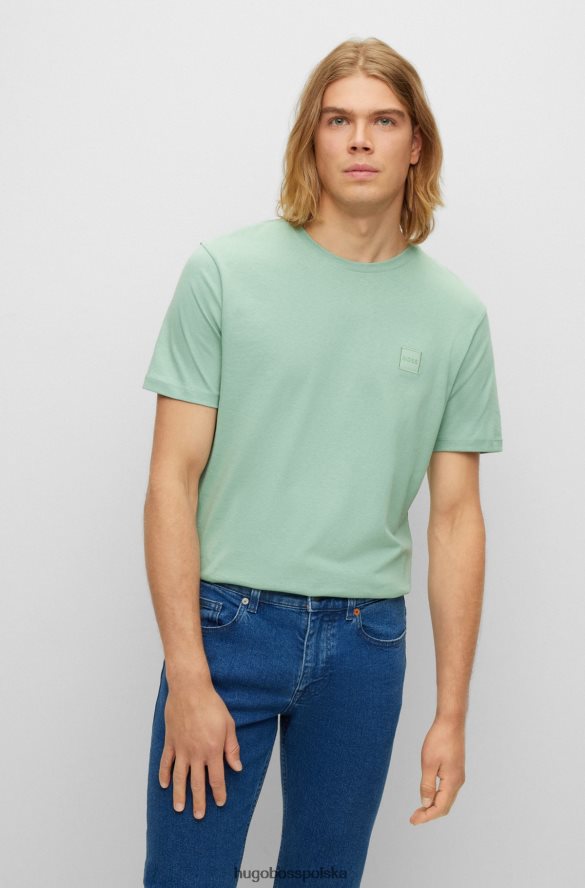 Hugo Boss jasnozielona koszulka hugo o swobodnym kroju z bawełnianego dżerseju z naszywką z logo jasnozielony R0X0H61585
