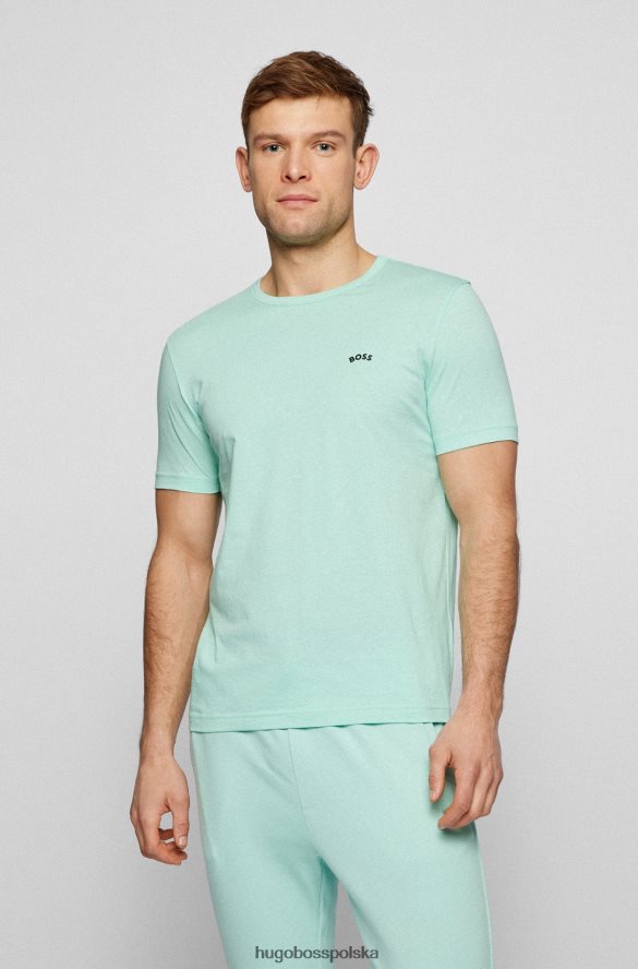 Hugo Boss jasnozielona koszulka z logo o regularnym kroju, wykonana z bawełny organicznej hugo jasnozielony R0X0H61148