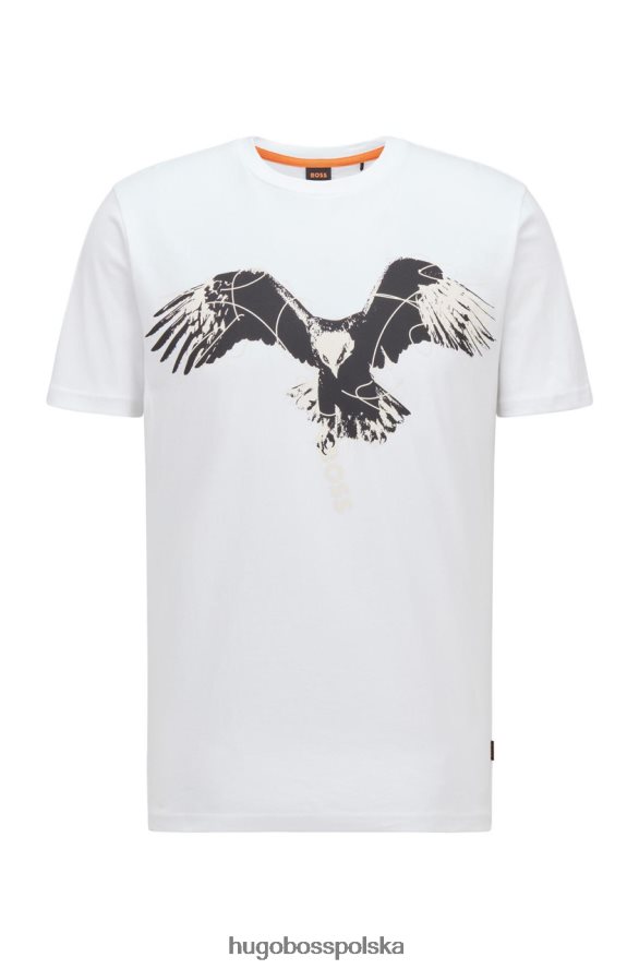 Hugo Boss koszulka Think2 50469653 czarna czarny biały R0X0H674