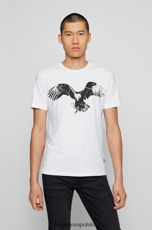 Hugo Boss koszulka Think2 50469653 czarna czarny biały R0X0H674