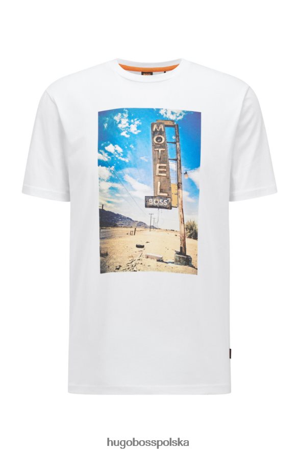 Hugo Boss koszulka Think4 50472655 biała biały/naturalny/różowy/granatowy R0X0H6116