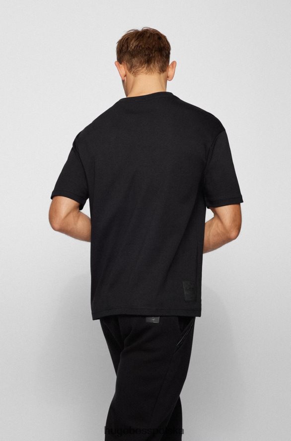 Hugo Boss koszulka talboa aj 50457455 czarna czarny biały R0X0H6204