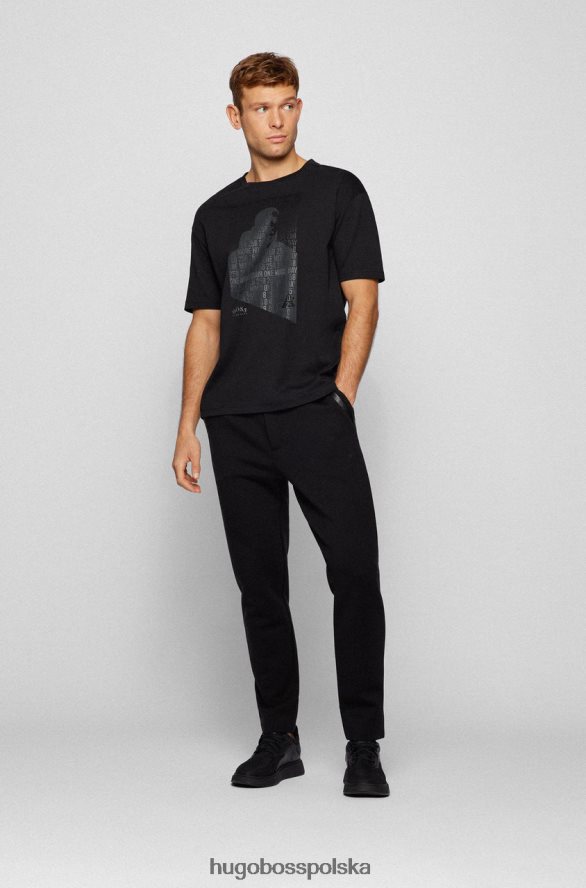 Hugo Boss koszulka talboa aj 50457455 czarna czarny biały R0X0H6204