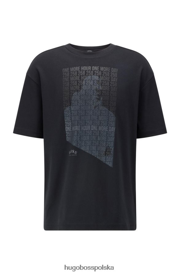 Hugo Boss koszulka talboa aj 50457455 czarna czarny biały R0X0H6204