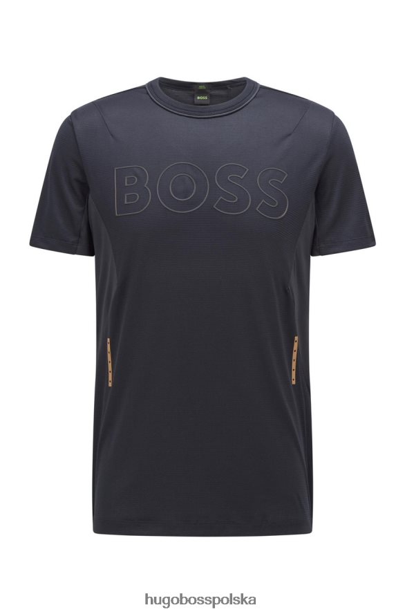 Hugo Boss koszulka tariq 50465909 czarna czarny/ciemnoniebieski R0X0H677