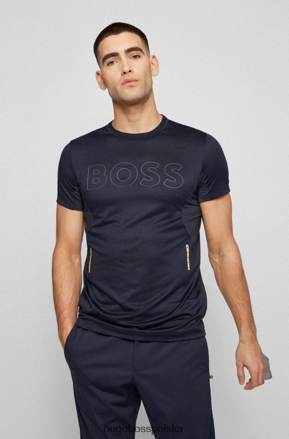 Hugo Boss koszulka tariq 50465909 czarna czarny/ciemnoniebieski R0X0H677