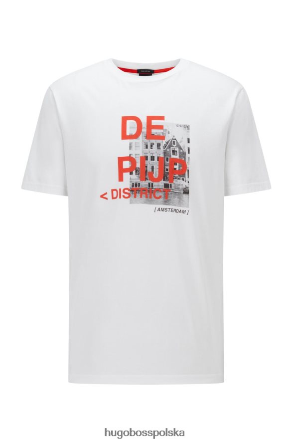 Hugo Boss koszulka tcity 50460580 biała biały/naturalny R0X0H6223